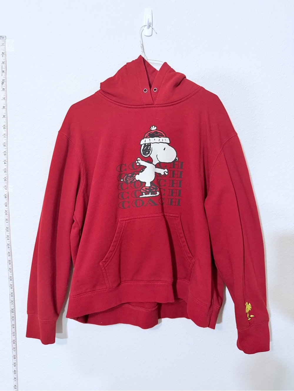 Coach Red Snoopy Graphic Pullover Hoodie